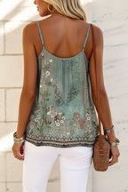 Back view - Sage green floral cami top corrected arms