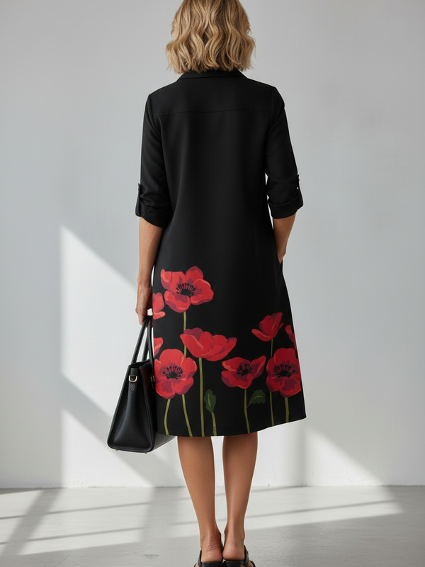SAIDE™ | S147 DRESS - ASQ LONG SLEEVE SHIRT DRESS