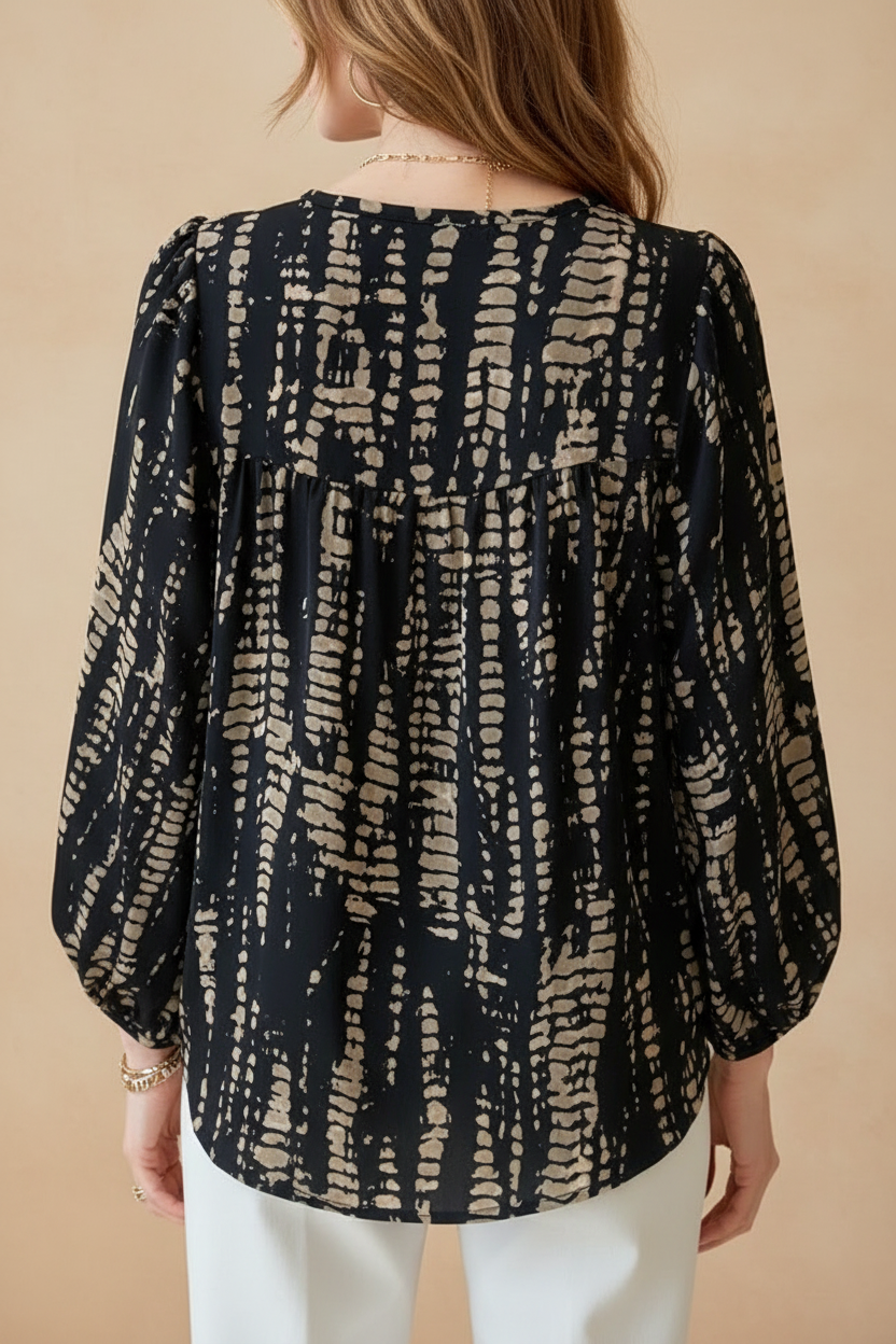 Boho Stripe Blouse – Back View