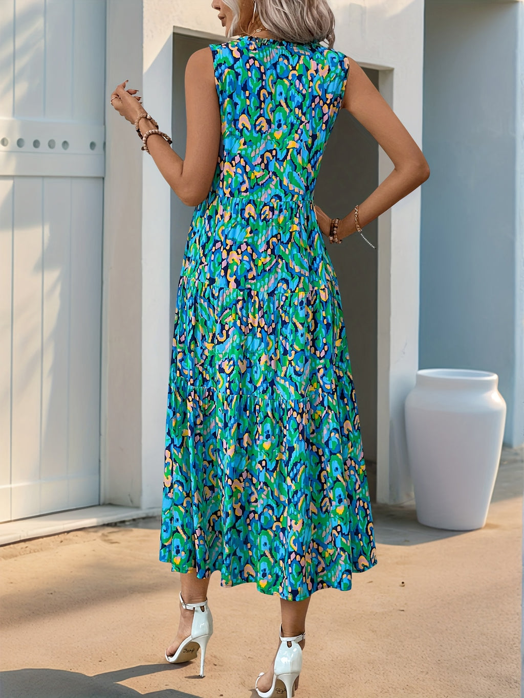 SAIDE™ | S1 SLEEVELESS BOHEMIAN TASSEL DRESS WITH TIE-DYE PRINT