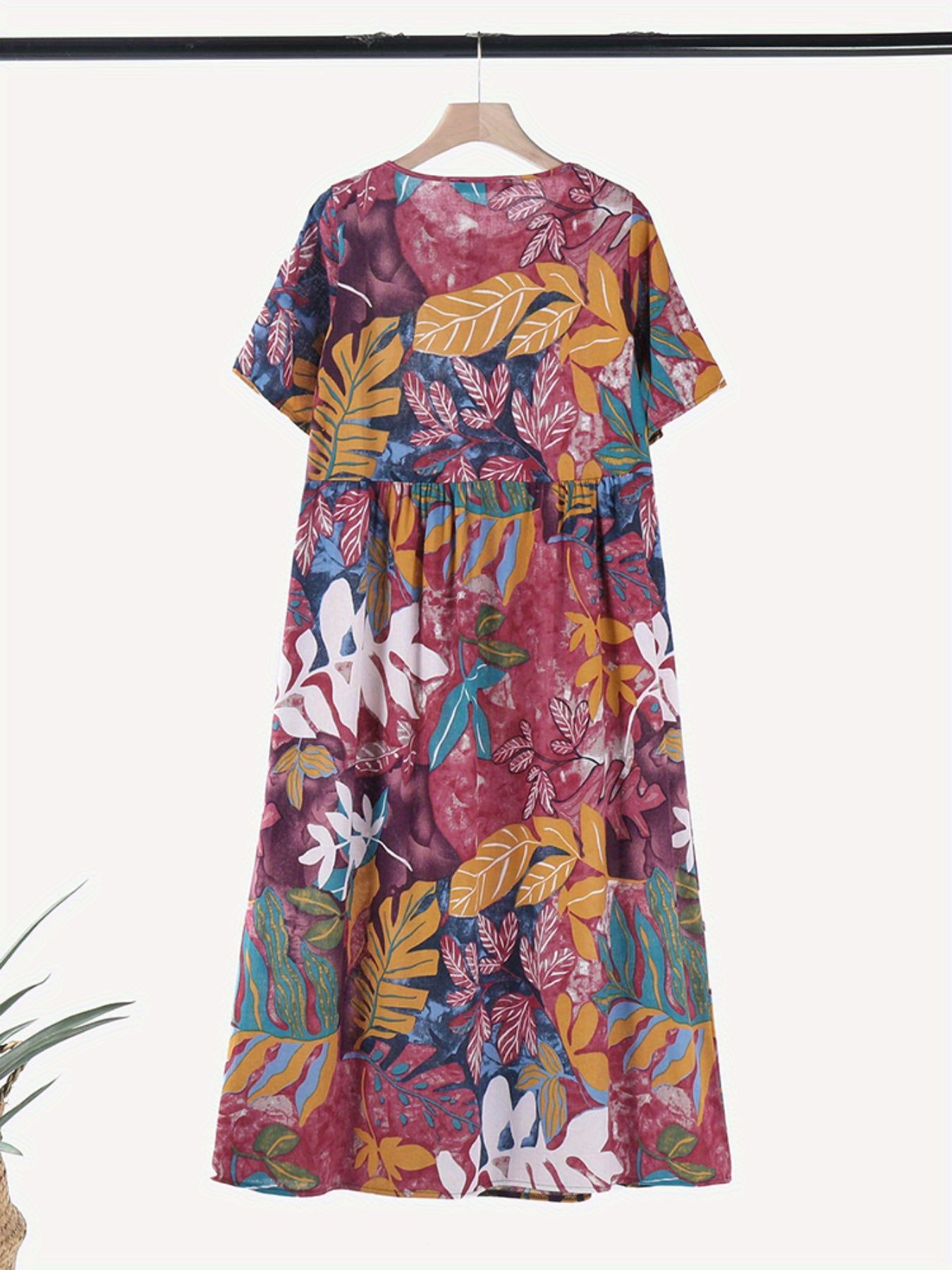 SAIDE™ | S2 PLUS SIZE FLORAL MAXI DRESS - ELEGANT A-LINE VACATION DRESS