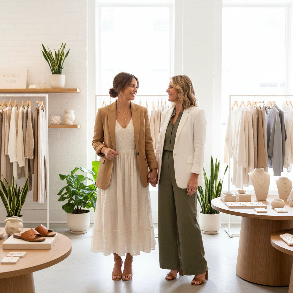 Founder with customer