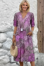 Front view - Purple leopard print dress