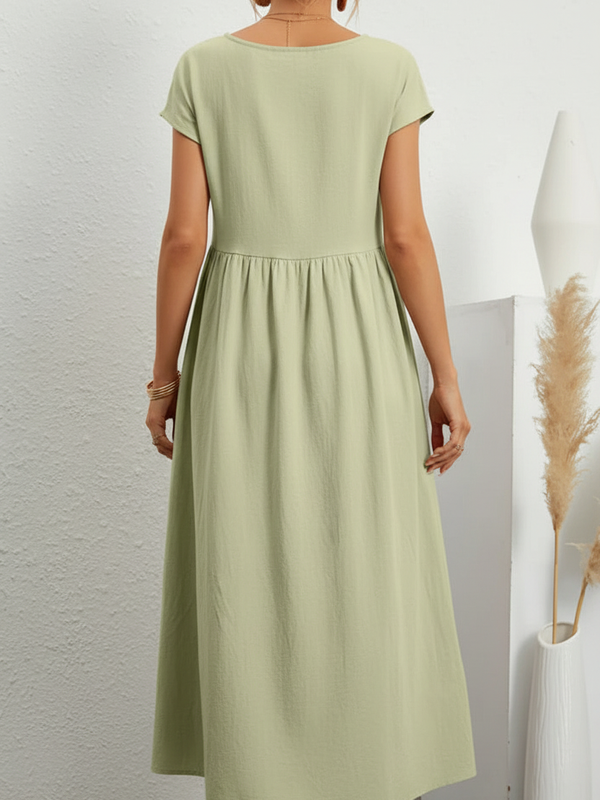 SAIDE™ | S150 DRESS - COTTON LINEN MAXI SUNDRESS