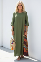 S100 vintage patchwork dress front view