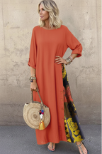 S100 vintage patchwork dress trendy front pose