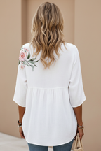 S125 White Floral Shirt - Back View