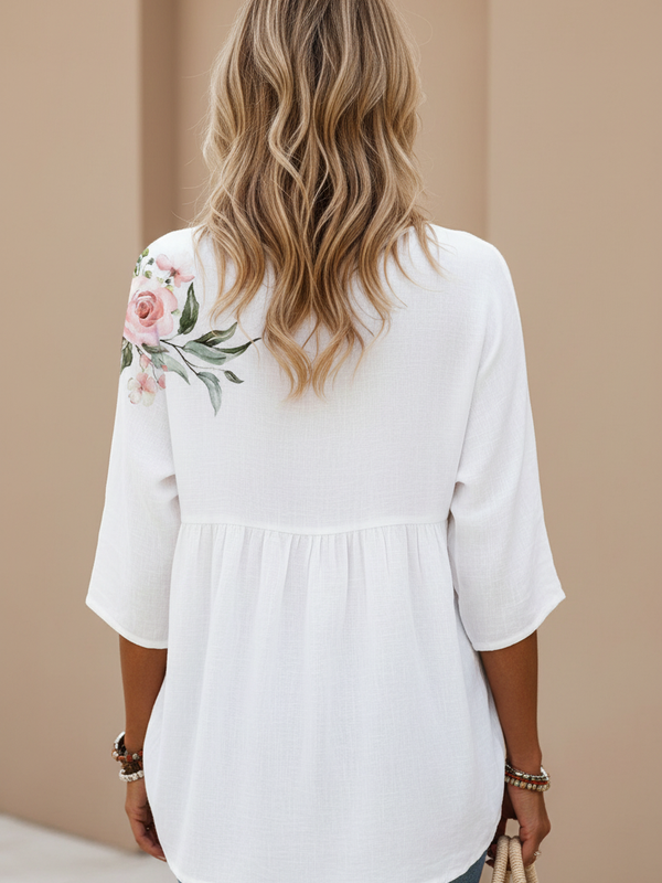 SAIDE™ | S125 SHIRT - PRINTED ROUND NECK CASUAL SHIRT