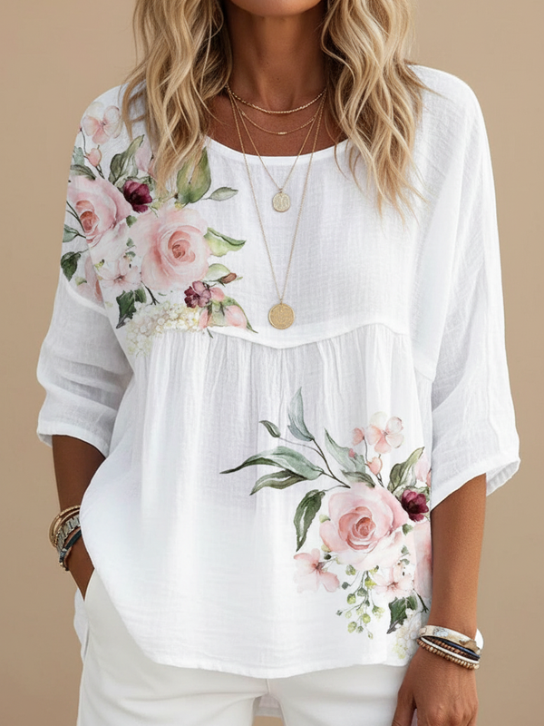 SAIDE™ | S125 SHIRT - PRINTED ROUND NECK CASUAL SHIRT