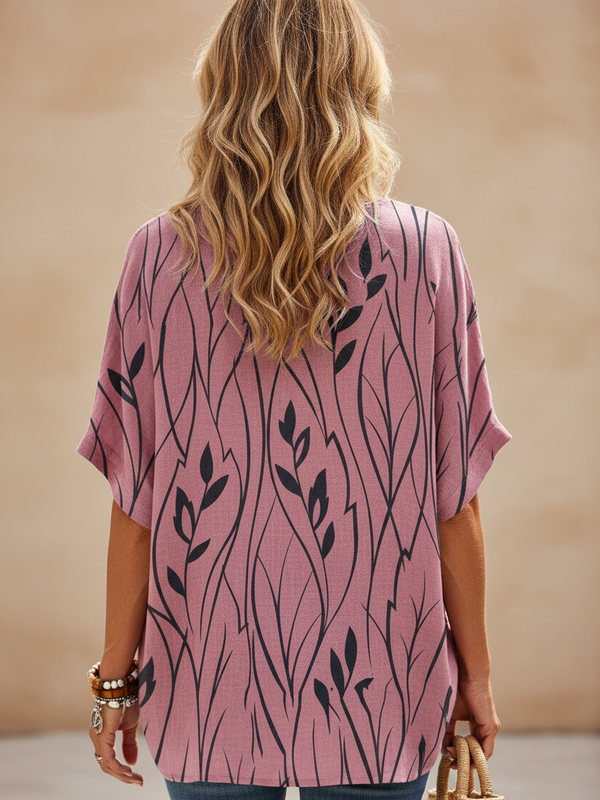 SAIDE™ | S128 BLOUSE - FLORAL PRINT BATWING SLEEVE BLOUSE