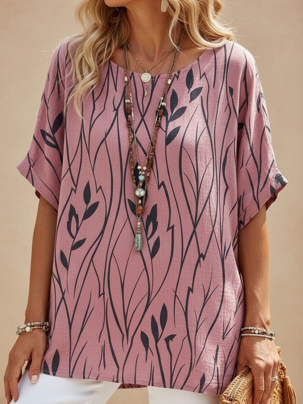 SAIDE™ | S128 BLOUSE - FLORAL PRINT BATWING SLEEVE BLOUSE
