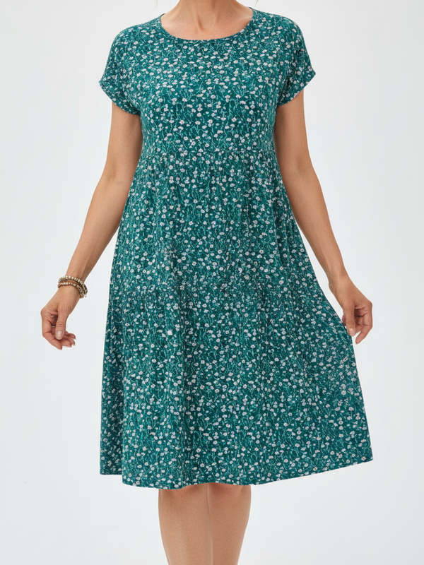 SAIDE™ | S135 DRESS - PRINTED GARDEN COLLAR CASUAL DRESS