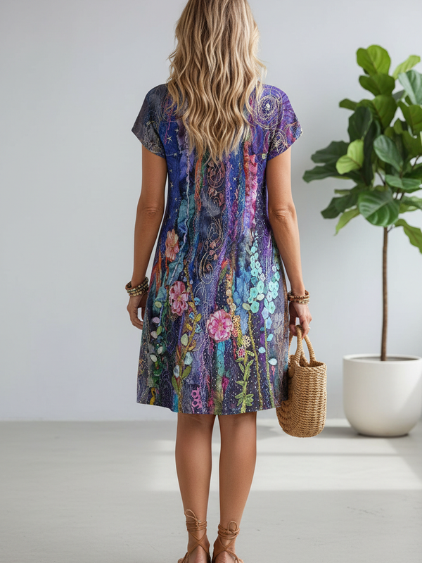 SAIDE™ | S137 DRESS - GRADIENT FLORAL A-LINE BEACH DRESS