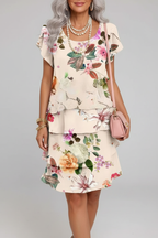 S140 floral chiffon dress - closer crop from chin