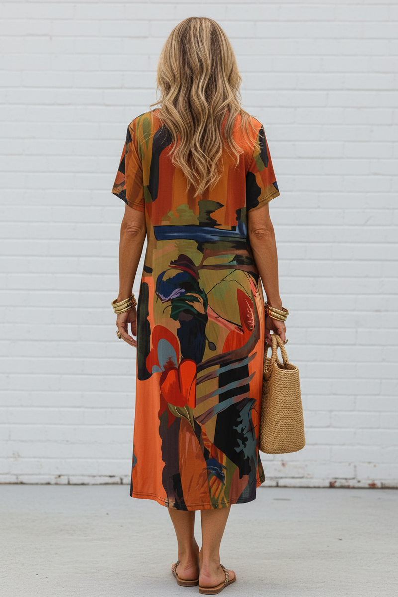 Hover view of SAIDE™ | S141 DRESS - CASUAL PRINT LOOSE SUMMER DRESS