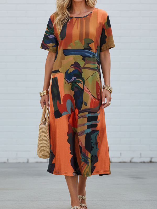 SAIDE™ | S141 DRESS - CASUAL PRINT LOOSE SUMMER DRESS