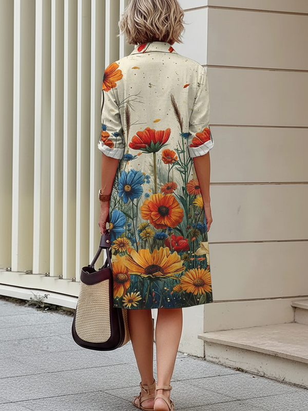 SAIDE™ | S143 DRESS - ASQ LONG SLEEVE SHIRT DRESS