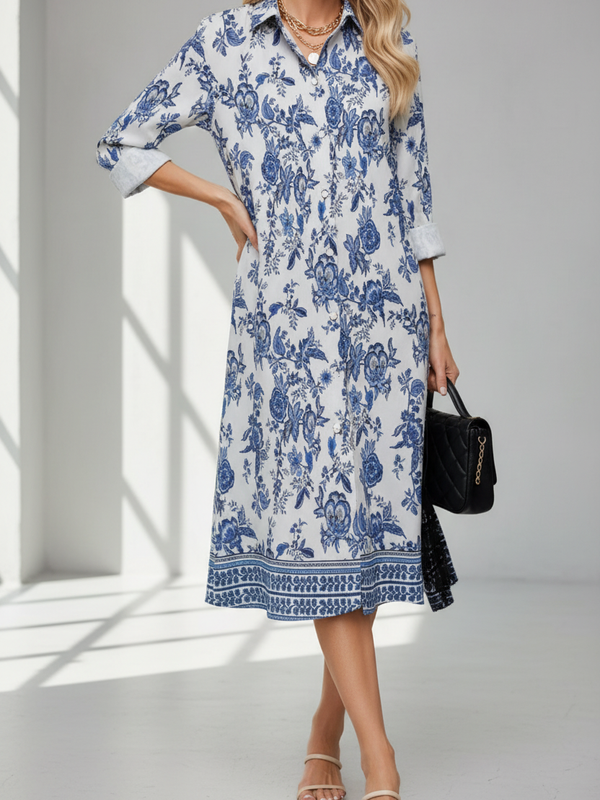 SAIDE™ | S149 DRESS - ASQ LONG SLEEVE SHIRT DRESS