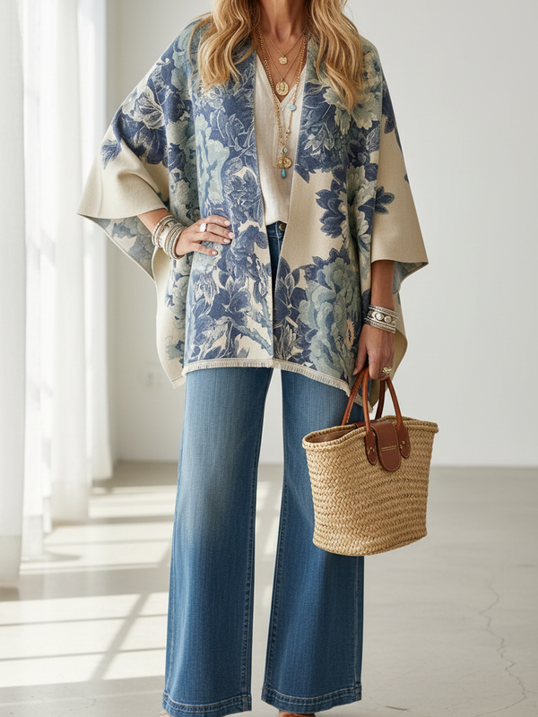 SAIDE™ | S154 SCARF - AUTUMN WINTER FLORAL CASHMERE SHAWL