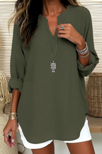 S43 olive green top model shot