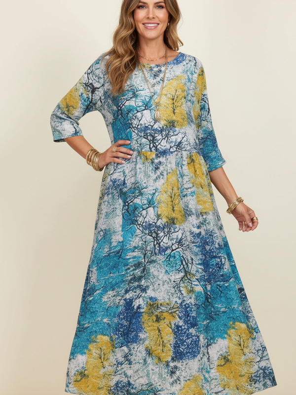 SAIDE™ | S58 DRESS - PLUS SIZE PRINTED CASUAL LOOSE LONG DRESS
