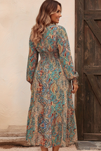 S66 multicolor paisley midi dress back view