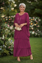 S72 magenta dress outdoor party front view