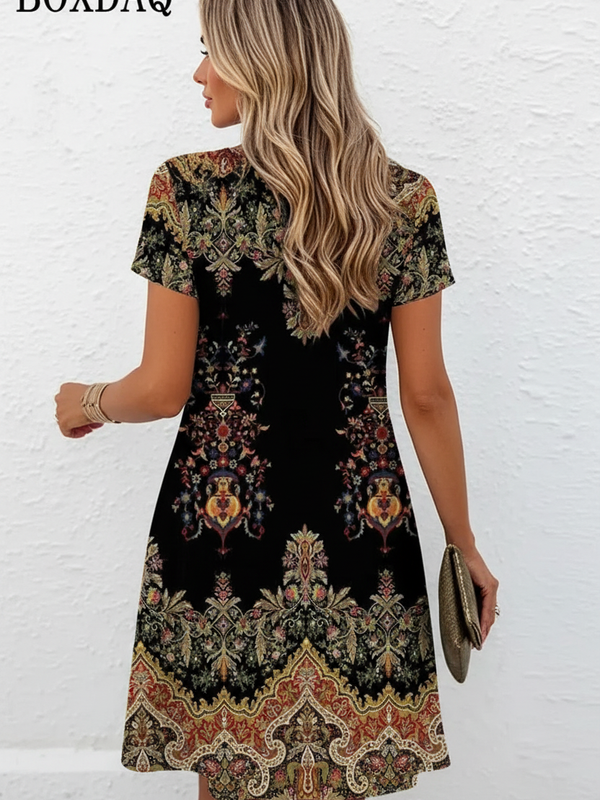 SAIDE™ | S97 DRESS - CASUAL SUNDRESS LOOSE SUMMER BOHO BEACH FLORAL DRESS