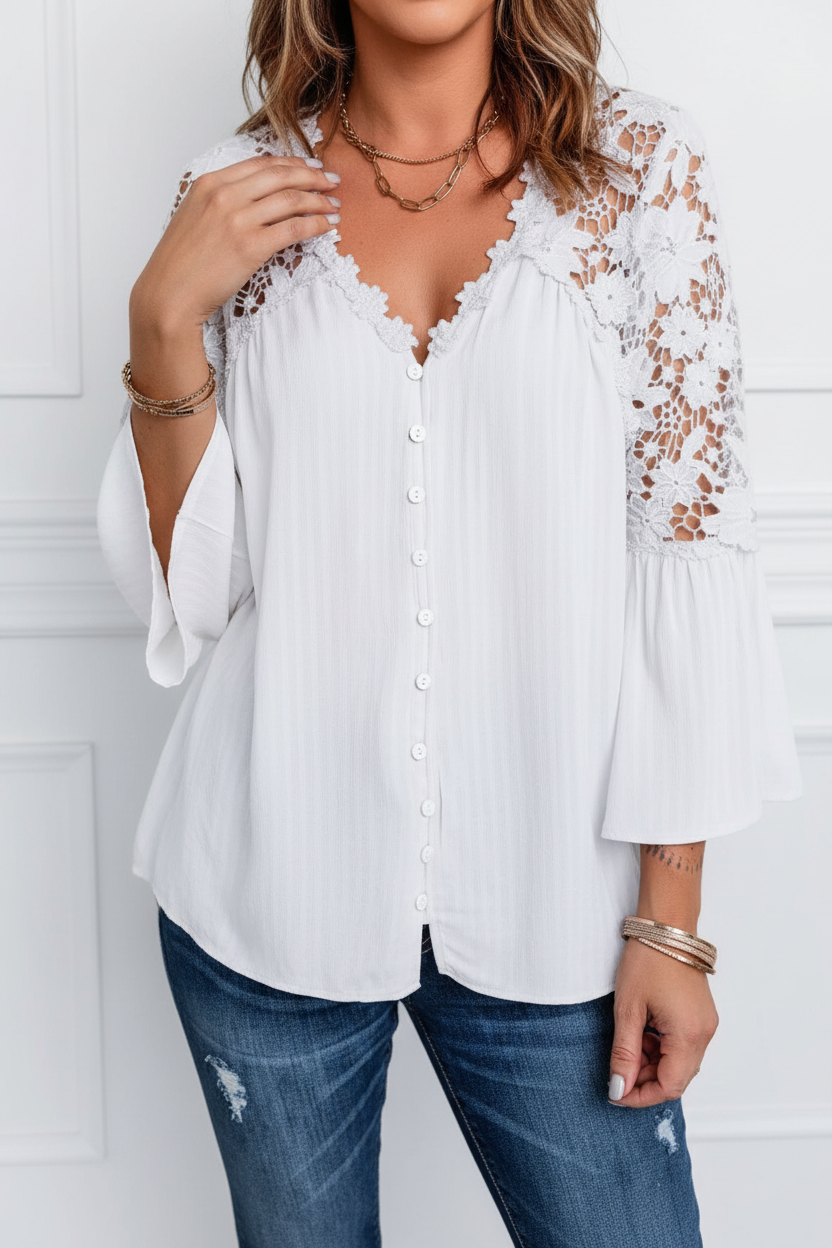 White lace blouse minimalist background