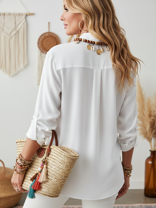 SAIDE™ | S169 SHIRT - LEOPARD PRINT POCKET BUTTON-UP BLOUSE